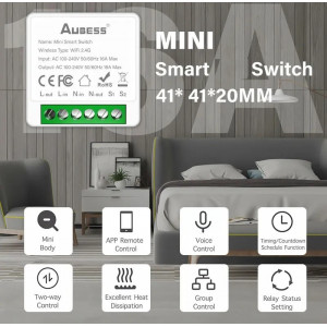 Tuya WiFi Mini Akıllı Anahtar 16A 1 Çıkış akıllı ev otomasyon modülü
